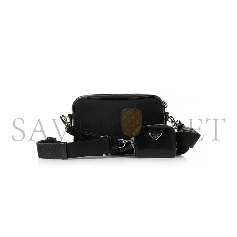 Pra*a shoulder bag in re-nylon and brushed leather 2vh172 (18*11.5*5cm)